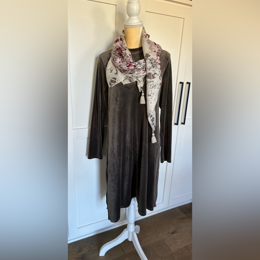 J. Jill Velvet Tunic/Dress and Scarf